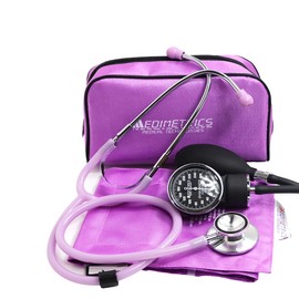 Kit Baumanómetro Aneroide + Estetoscopio Dúplex De Lujo (Lila)