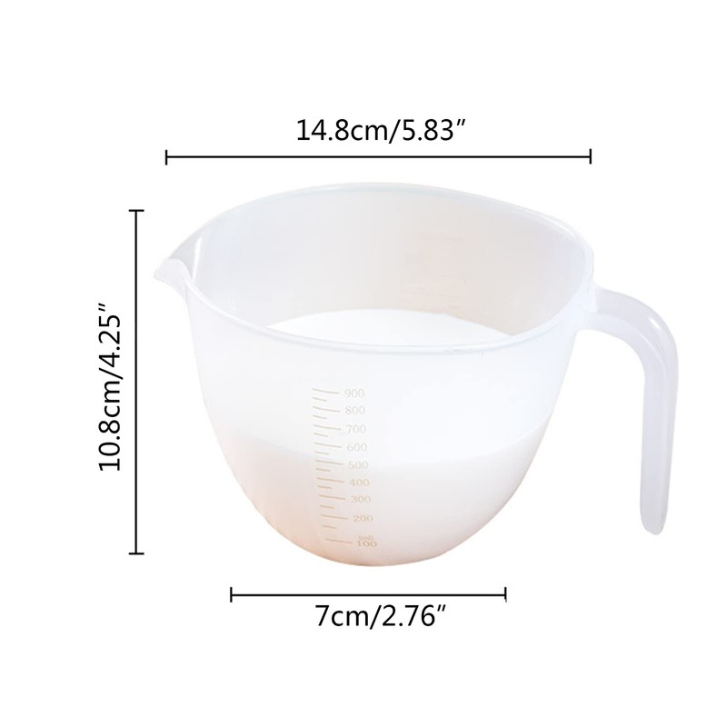 RYUJNDK Eggs Beating Bowl Mixing Cup with Handle Clear Measuring
