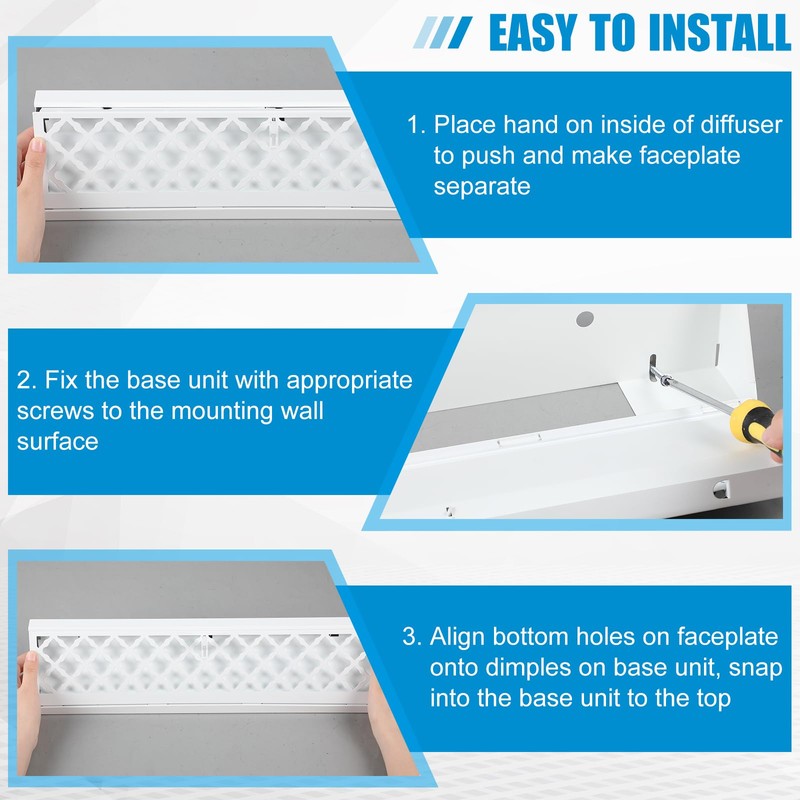 Blulu 1 Pcs 18 Inch Baseboard Register Duct Opening Size