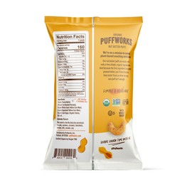 Puffworks Honey Organic Peanut Butter Puffs, 1.2 Ounce (Pack of 6), Plant-Based Protein Snack, Gluten-Free, Dairy Free, Kosher