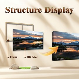 JLXART Large Canvas Wall Art Moutain Sea Print for Living Room Office Home Decor,24X48inch