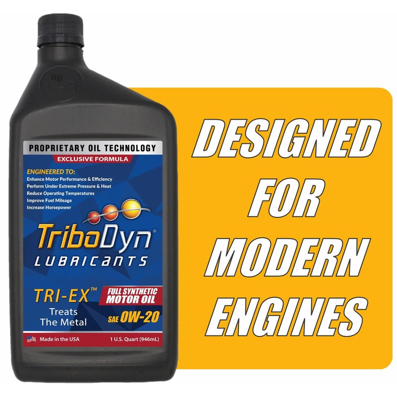 TriboDyn TRI-EX Full Synthetic Motor Oil (0W-20, 2 Quart Pack)