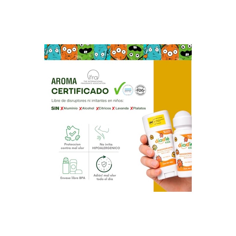 Diadie Kids Desodorante Natural Niños Axilas Pies Multipack Pack