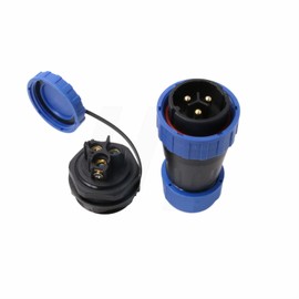 HangTon TY28 3 Pin Male Female Solder-free Connector Aviation Waterproof Quick-Disconnect Panel Mount Screw-Crimp for Power Device 45Amp, Panel Mount