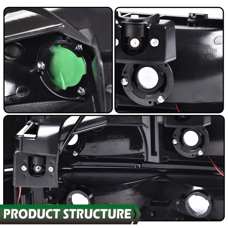 LQI Headlight Assembly Compatible with Chevy Silverado 1500 2500 1999-2002/Fit