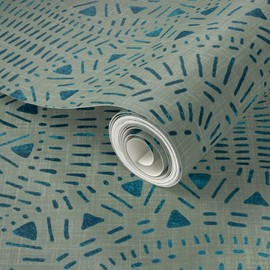 Peel & Stick Wallpaper 9ft x 2ft - Muted sage Mandala,Bohemian,sage Green,Rustic Boho,Distressed,Weathered Custom Removable Wallpaper by Spoonflower