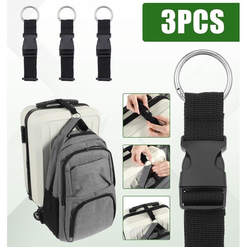 3 Pcs Travel Straps for Luggage, Luggage Straps, Adjustable Add