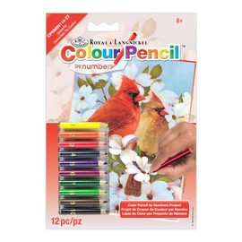 Royal Brush CPNMIN-114 Mini Color Cardinal Pair Pencil by Number Kit, 5" by 7"