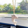 Bling Dolphins Rear View Mirror Accessories, Sparkling Embedded Rhinestones Marine