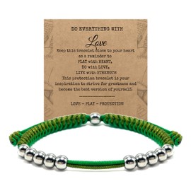 LAMIBEE Golf Stainless Steel 10 Bead Score Counter Bracelet, Golf Stroke Count Bracelet, Resizable Easy to Adjust Golf Round Scoring Tracker, Durable Stylish Golf Accessory (Lime and Green)