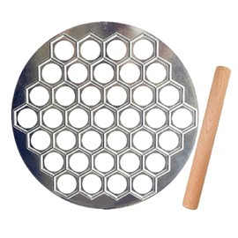 Aiseo 100pcs Pelmeni Maker Russian Ravioli Maker with Rolling Pin Handmade Dumpling Mold Set and Cutter,Metal Mold for Empanada Press ,Pelmenitsa,Cavatelli,Perogie Press