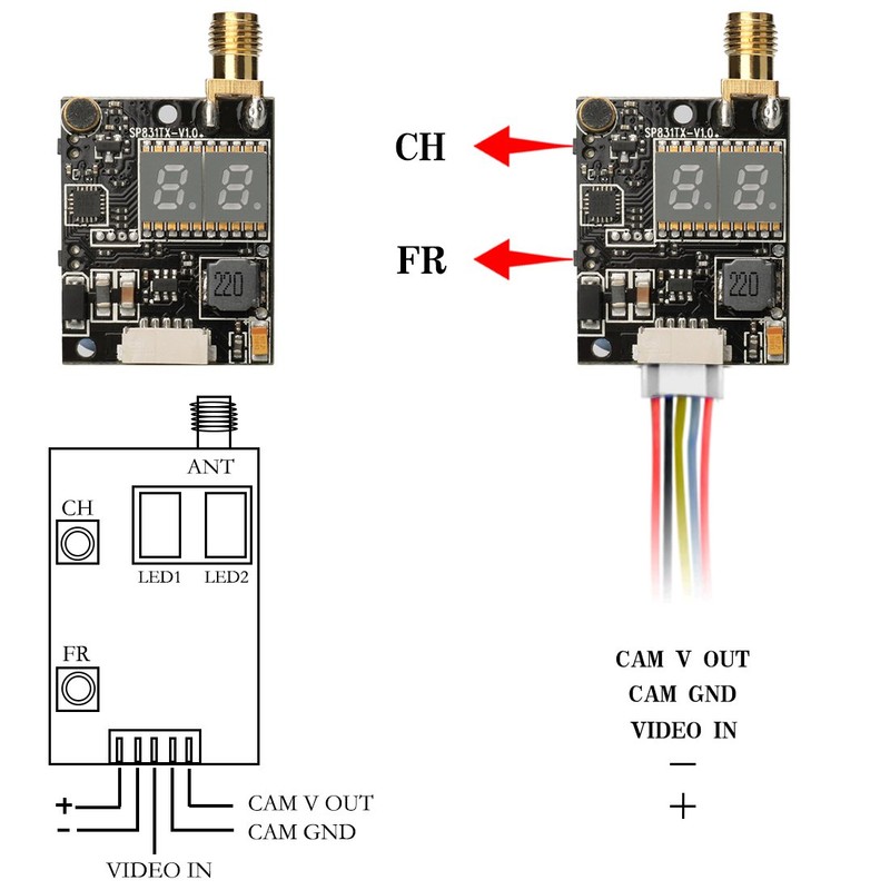 AKK KC04 Transmitter System 700TVL 2.8mm 120 Degree Lens Camera