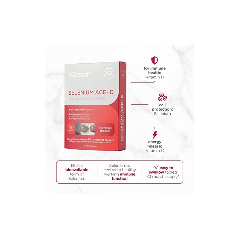 Wassen Selenium ACE+D Immune Health | Highly Bioavailable Selenium |