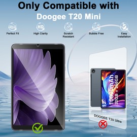 ELYCO Protective Film for Doogee T20 Mini/Mini Pro/Alldocube iPlay 50 Mini/Mini Pro/Mini Pro NFE/60 MiNi Pro/60 Mini Turbo for Tempered Glass, Pack of 2 Anti-Scratch Glass, 9H Hardness Tempered Glass