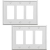 OKAWYC Triple Decorator Light Switch Cover Aria Metal Wall Plate,