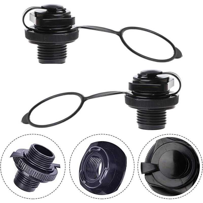 Rosojodg 2Pcs Black Air Valve Inflatable Kayak Screw Air Valve
