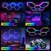cezelux Hexagon Garage Lights, 6 Pack Honeycomb RGB Hexagon LED
