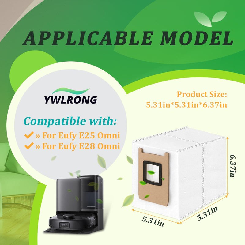 4Pcs for Eufy E25 Omni/E28 Omni Dust Bags Replacement Compatible