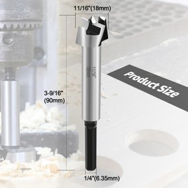 11/16 Inch Forstner Bit for Woodworking,11/16" Forstner Drill Bit for Wood,Wood Drill Bit Woodworking Hinge Cutter Tool for Wood Plywood Plastic
