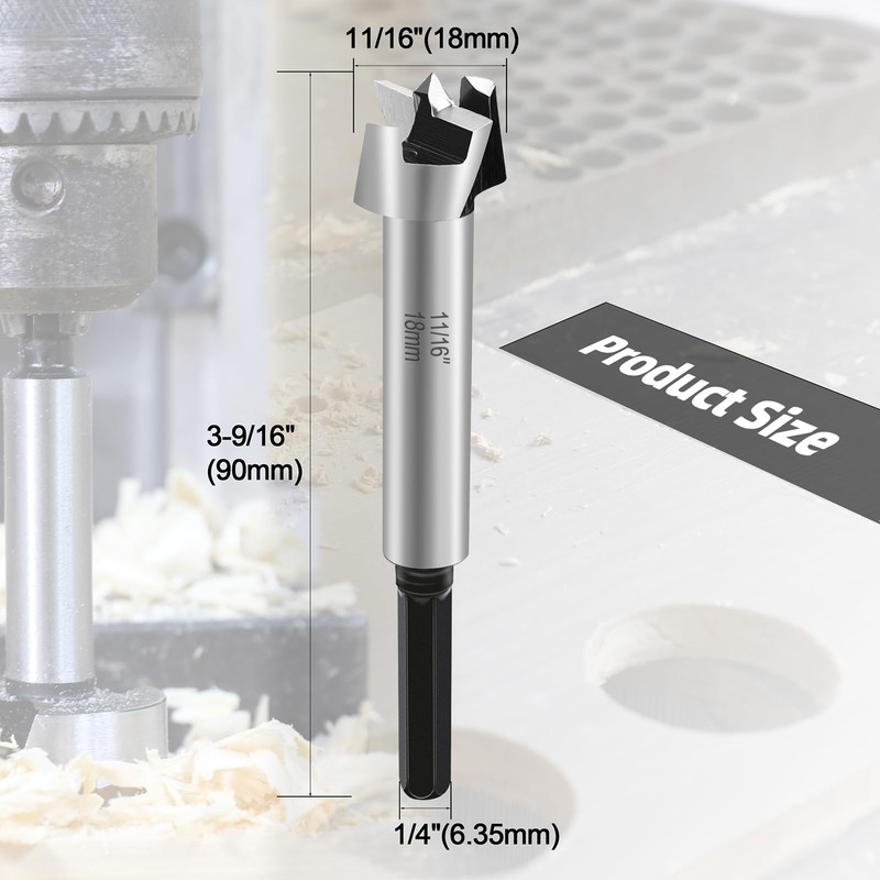 11/16 Inch Forstner Bit for Woodworking,11/16" Forstner Drill Bit for