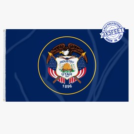 AMZFLAG Utah State Flag 3x5 ft Outdoor Heavy Duty Double Sided 3 Ply UT Utah Flags with 2 Brass Grommets Thick Material