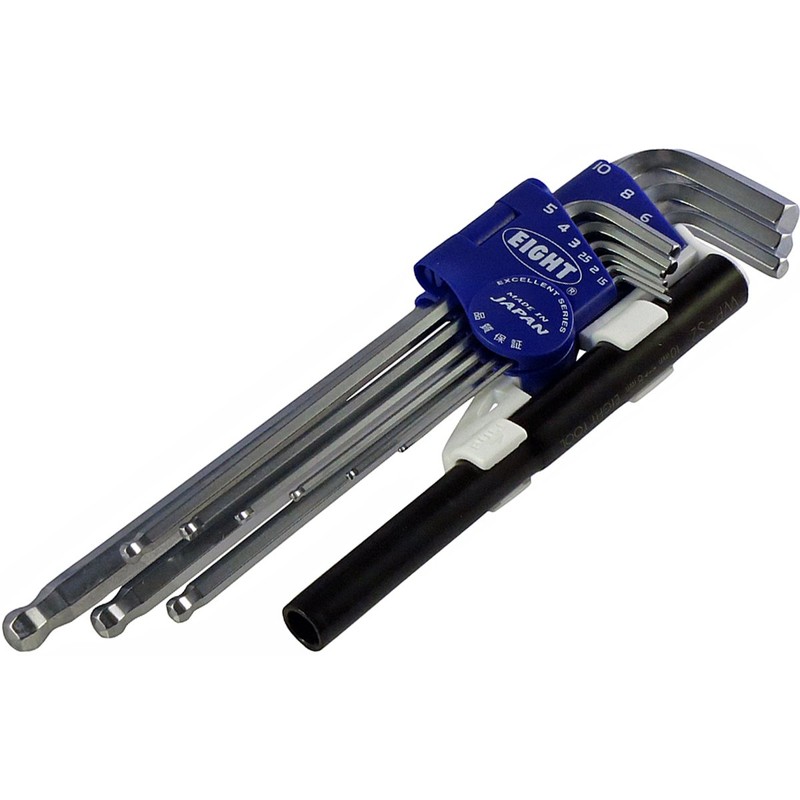 Eight TLS-9NP Taper Head Hex Spanner with 2 Tightening Pipes,