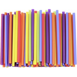 [200 Pack] Jumbo Smoothie Straws - 8.5" High Assorted Colors Milkshake Straws