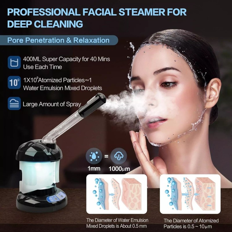 Kingsteam Professional Facial Steamer Ionic Ozone Hot Mist w/ Arm