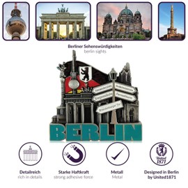 Metal Magnet Berlin Typical Capital Souvenir Fridge Magnet Designed in Germany