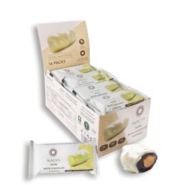 Nakheel Alya White Chocolate Almond Stuffed Dates, 16 Pieces – Delicious Natural Treat, No Preservatives, Vegan