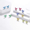 Green Butterfly Studs Earrings Women 925 Sterling Silver Animal Butterflies