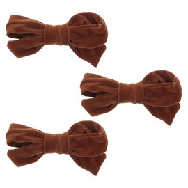 Motique Accessories Cognac Velvet Hair Bow Hair Clip Small - Set of 3