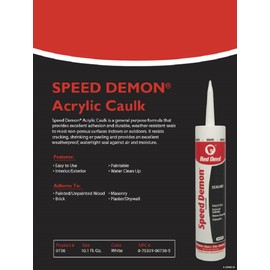 Red Devil 0736 Speed Demon Acrylic Caulk, 10.1 Oz, White