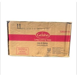 afrikaimports GEISHA LONG LASTING FAMILY BATHING BAR SOAP 36 bars soap (rose and honey 250g)