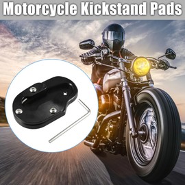 X AUTOHAUX 1 Set Motorcycle Kickstand Side Stand Plate Pad Aluminum Alloy Black for Harley-Davidson Sportster S 1250 2021-2022