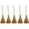 5 Pcs Brown Mini Witches Broomstick Broom Halloween Straw Craft