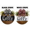 Hello Wreath with Stripe for Front Door Year Round Hanger