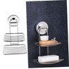 Gatuida Powerful Suction Cup Soap Holder Double Layer Stainless Steel