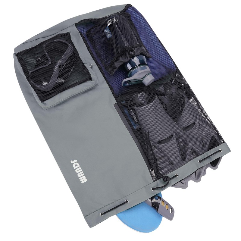 WANDF Swim Bag Mesh Drawstring Backpack with Wet Pocket Beach