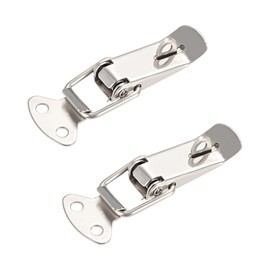 sourcing map Spring Loaded Toggle Latches, 72mm Length Iron Hasps Clamps for Case Box Trunk Catches, Pack of 2 (with Lock Hole)
