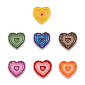 7 PCS Love Heart Brooches, Gradient Heart Shiny Enamel Pins, Kawaii Pins, Colorful Lapel Pins Badges for Hats Clothing, Love Life Brooch Lapel Pins for Backpacks Jewelry Gift Decorations Party Accessories for Women