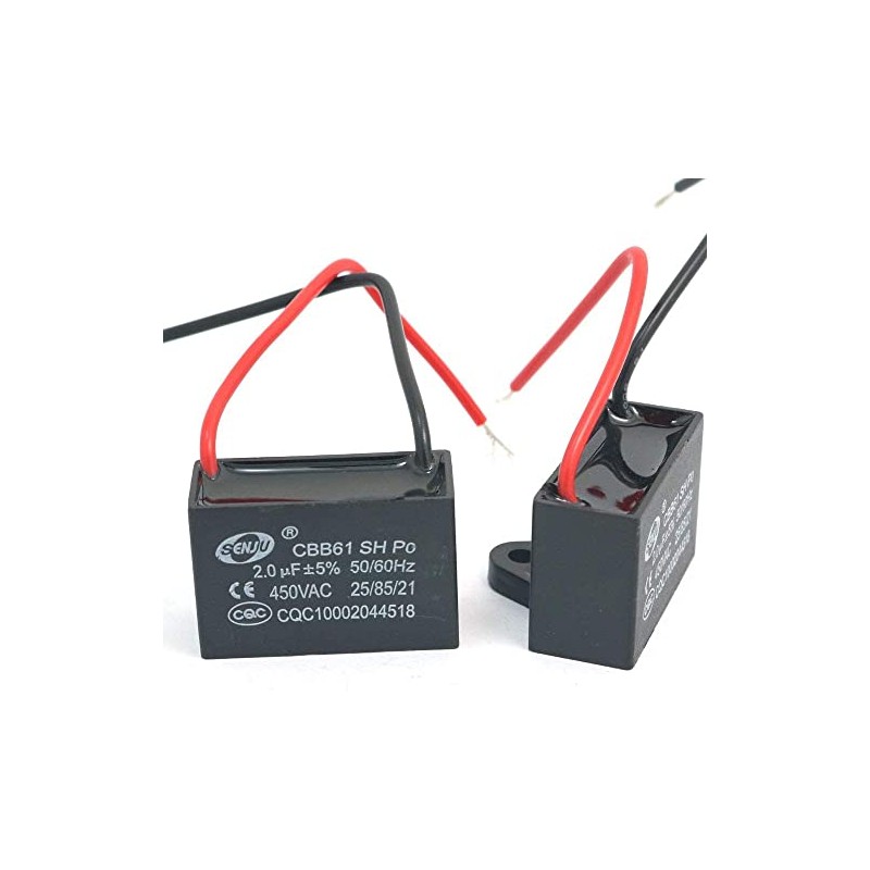 Fasizi 2 x CBB61 2uF 450V AC 50/60Hz Fan Motor