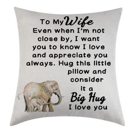 Tihnvk To My Wife Gift Pillow Case Wife Birthday Gift I Love You Gift From Husband Big Hug To My Wife For Her