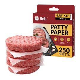 Reli. (250 Pack) Hamburger Patty Paper (4.75" x 5",Square) | Wax Paper Squares | Food Grade Patty & Parchment Non-Stick Sheets for Burger Press, Deli/Butcher Meat, Resturant-Grade