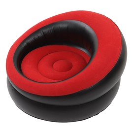 Inflatable Couch, Inflatable Lounge Chair, Foldable Flocking Air Sofa Inflatable Chair, Outdoor Lazy Sofa Couch Beanless Bag Chair, Portable Couch for Hiking, Camping & Picnic (Red)