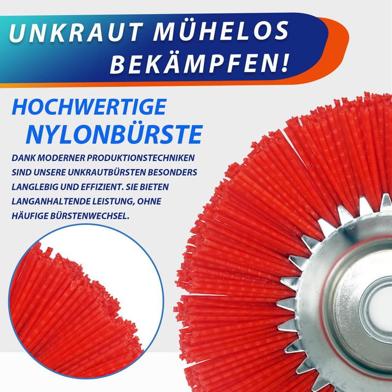 WEGLUST Nylon Weed Brush for Brushcutter, 200 x 25.4 mm,