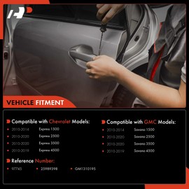 A-Premium - Exterior Door Handle Front Left Driver Side with Keyhole - Compatible with 2010-2020 Chevy Express & GMC Savana 1500 2500 3500 4500 Van - Replace# 25989398