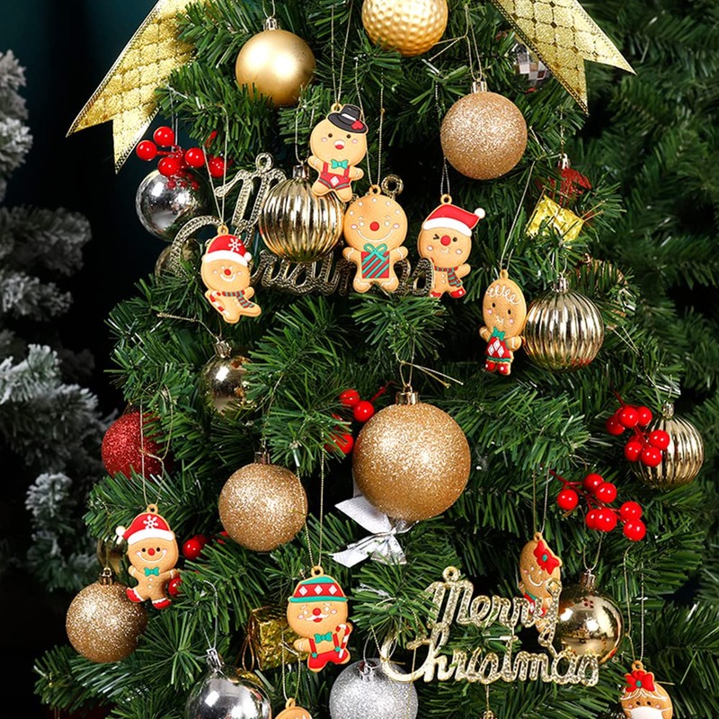 12PCS Easter Christmas Gingerbread Ornaments, Gingerbread Tree Decorations Ginger Man