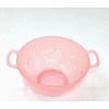 Heavy Duty 6 Inch Mini Food Colander, Dishwasher Safe with Double Handles for Fruit Vegetable BPA Free (Transparent pink)