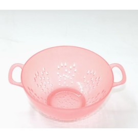 Heavy Duty 6 Inch Mini Food Colander, Dishwasher Safe with Double Handles for Fruit Vegetable BPA Free (Transparent pink)